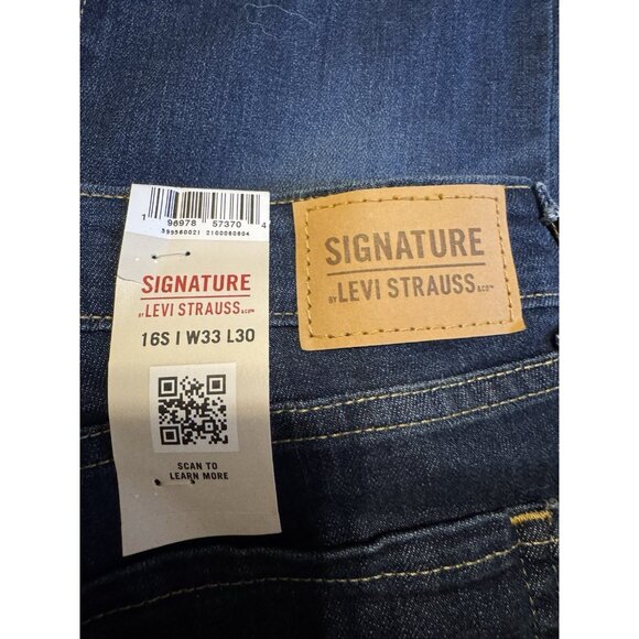 LEVI'S WOMEN'S CLASSIC STRAIGHT MID RISE Dark Wash 16S W33 L30 - Picture 7 of 12